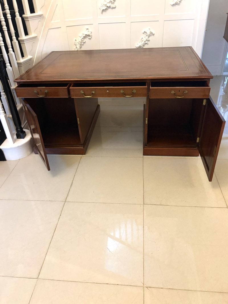 Antique Edwardian Quality Mahogany Partners Desk